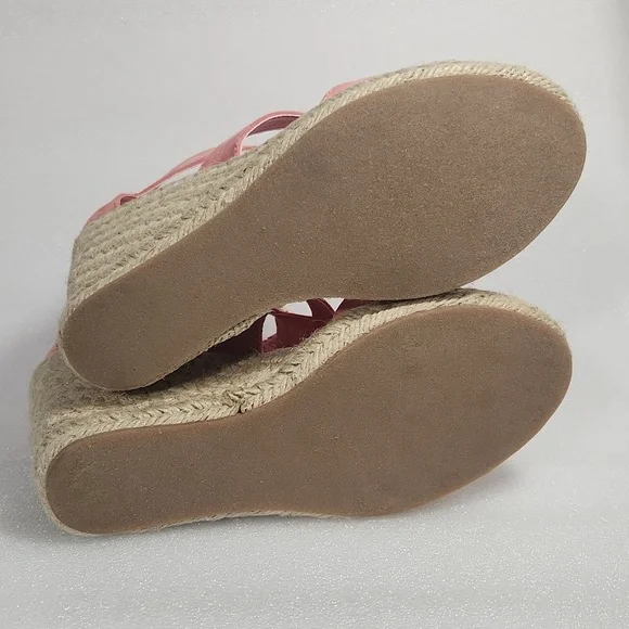 Coral Wedge Sandals Just Fab "Karsey" New In Box size 8 Rope Heel - Picture 6 of 15